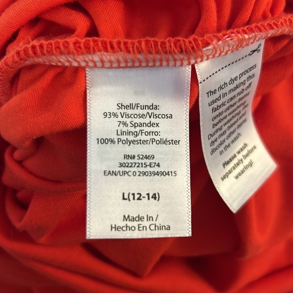 Sofia Vergara Orange Bodycon Ruched Summer Casual Midi Dress Size Large - Picture 7 of 7